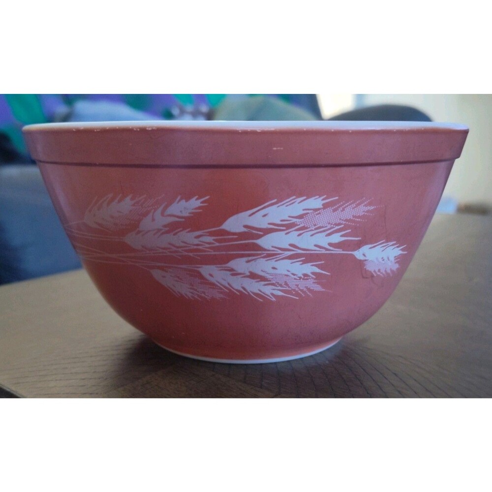 PYREX Autumn Harvest Wheat Pattern Nesting Mixing Bowl #403, 2.5 Quarts Vintage